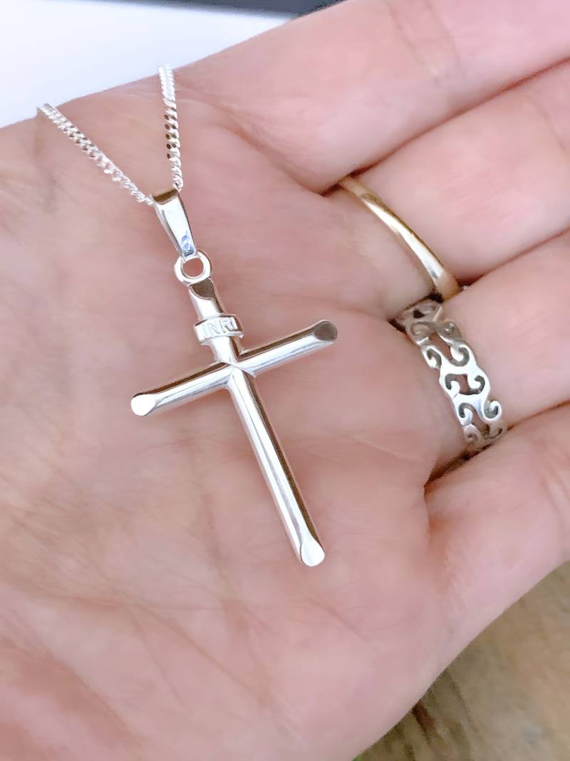 sterling Silber Kreuz Halskette Anhänger, Rip Classic Design. Wählen Sie Kette Männer Oder Frauen von LifeOfSilver