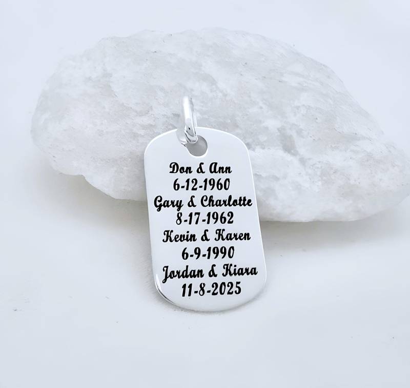 Massive Sterling Silber Gravur Herren Hundemarke. Gravurhundemarke Id Tag Personalisierte Militär Ohne Kette von LifeOfSilver