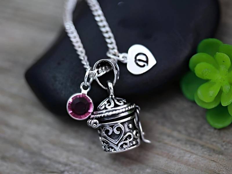 sterling Silber Gebetsbox, Urne Halskette, Feuerbestattung Schmuck Wählen Sie Zwei Anhänger Und Kette, Prayer Box Schmuck. 123 von LifeOfSilver