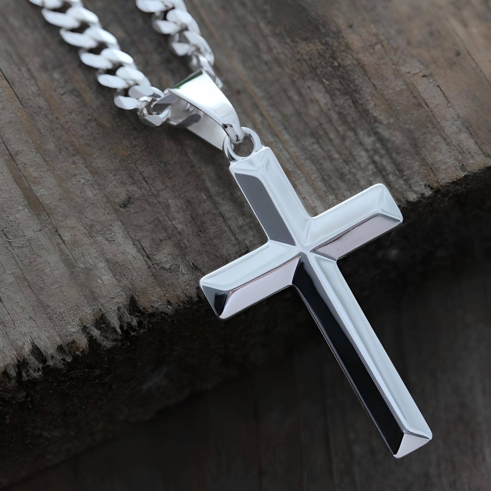 sterling Silber Herren Kreuz Halskette Elegant Classic Silver Unisex Cross, Wählen Sie 925 Dicke Kette Herren - Dünne Damen. 5142# von LifeOfSilver
