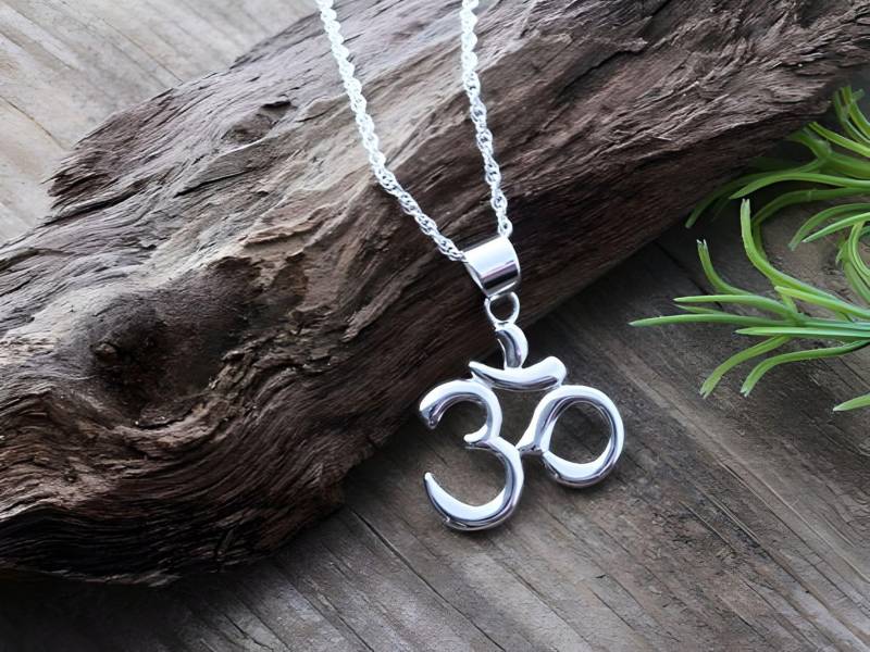 sterling Silber Om Halskette Yoga Schmuck, Ohm Meditation Symbol, Wählen Sie Ihre Kette von LifeOfSilver