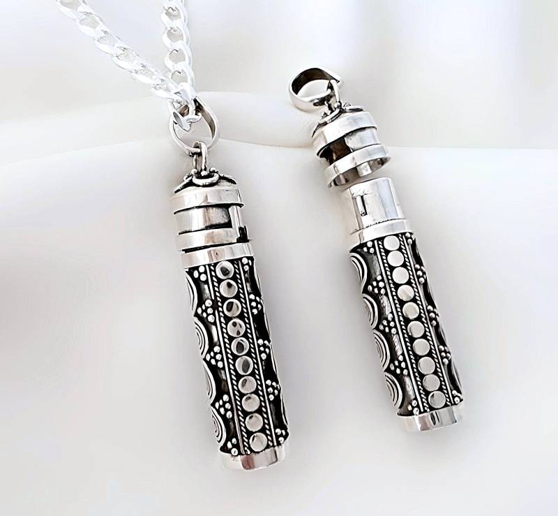 sterling Silber Urne Halskette Asche Box Container Halskette. Wählen Sie Dicke Kette Für Männer & Dünne Frauen. 5044 von LifeOfSilver