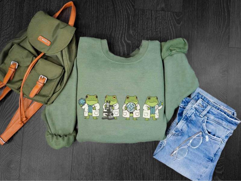 Lustiges Mikrobiologie-Sweatshirt, Frosch-Laborwissenschaftler-Pullover, Biologie-Wissenschaftslehrer, Mikrobiologie-Abschlussgeschenke, Lab Week von LifeScienceForLife