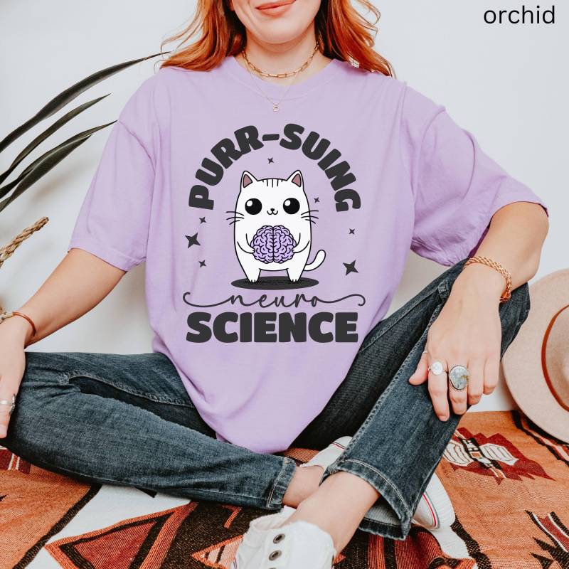 Lustiges Neurowissenschaftliches Shirt, Gehirn-Neuro-Krankenschwester-T-Shirt, Katzenliebhaber Neurologe Neurochemie Phd-Abschlussgeschenk von LifeScienceForLife
