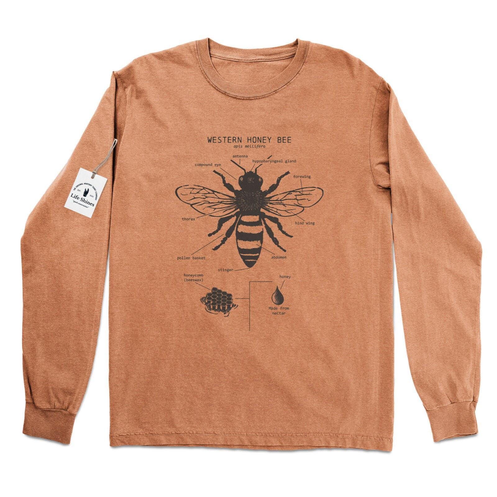 Honigbiene Anatomie Langarm, Langarmshirt, Westliche Kunst, Bienen-Shirt, Honigbiene, Geschenk Honigbiene Anatomie Langarm, Langarmshirt, Westliche Kunst, Bienen-Shirt, Honigbiene, Geschenk von LifeShines