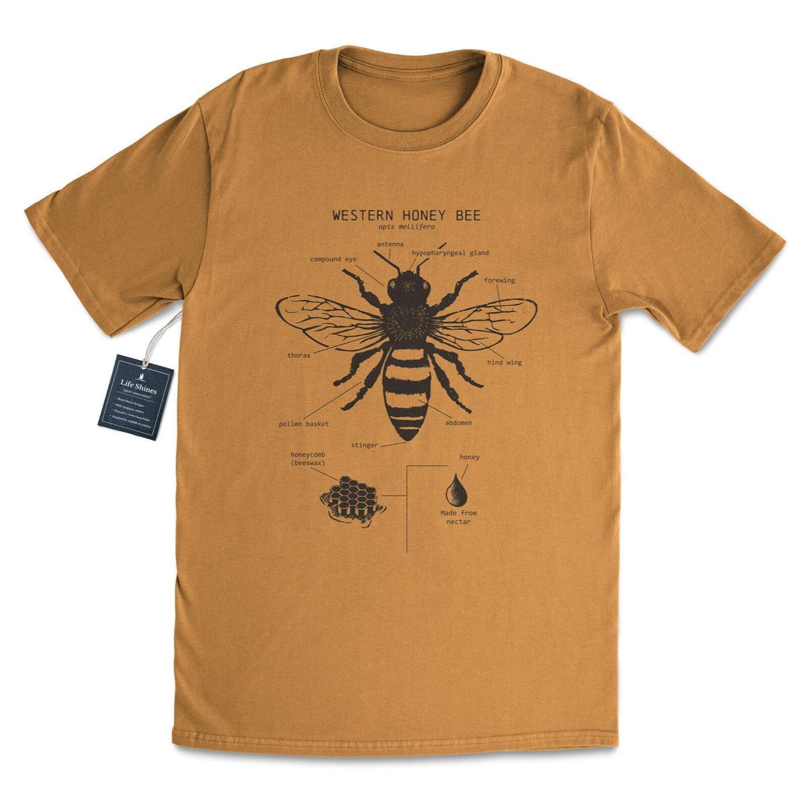 Honigbiene Anatomisch T-Shirt, Western Imker Shirt, Original Bienen Kunstwerk, Biologie, Animal Anatomy ™ von LifeShines