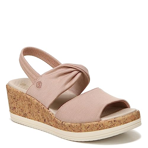BZees Damen Remix Slingback Keilsandale, Brown Linen, 36.5 EU von LifeStride