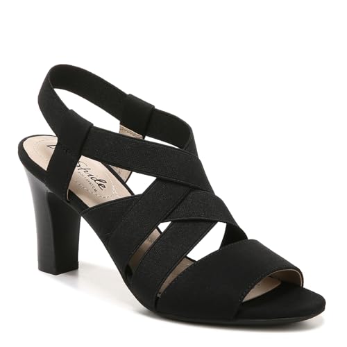 LifeStride Damen Charlotte Sandale mit Absatz, Schwarz, 38.5 EU Weit von LifeStride