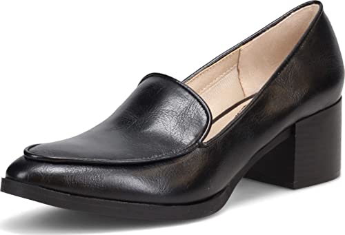 LifeStride Damen Devyn Loafer mit Blockabsatz Slipper, Schwarz, 39 EU Weit von LifeStride