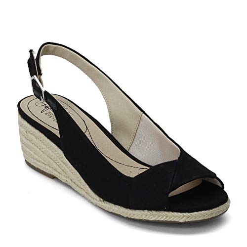 LifeStride Damen Socialite Espadrilles, Schwarz, 41 EU Weit von LifeStride