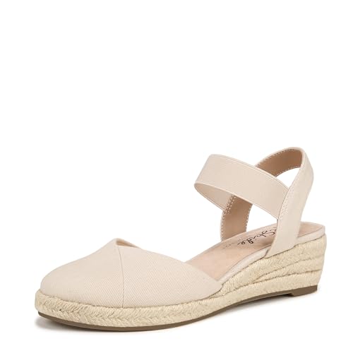LifeStride Kimmie Damen Espadrilles mit Keilabsatz, Mandelmilch-Canvas, 38.5 EU von LifeStride