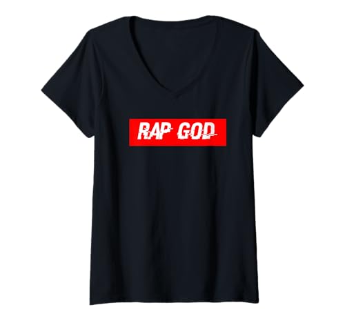Damen Rap God T-Shirt T-Shirt mit V-Ausschnitt Damen Rap God T-Shirt T-Shirt mit V-Ausschnitt von LifeStyle Rap