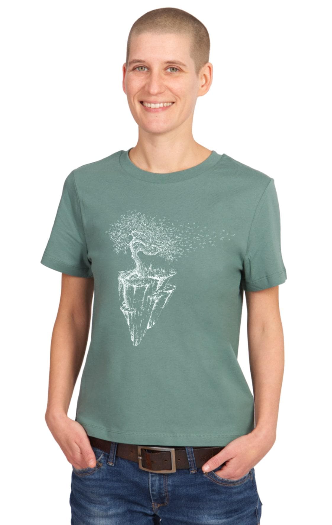 Damen Shirt "Maple Island" Green Bay Aus Biobaumwolle/T-Shirt Organic Cotton Tree Of Life von LifeTreeDE