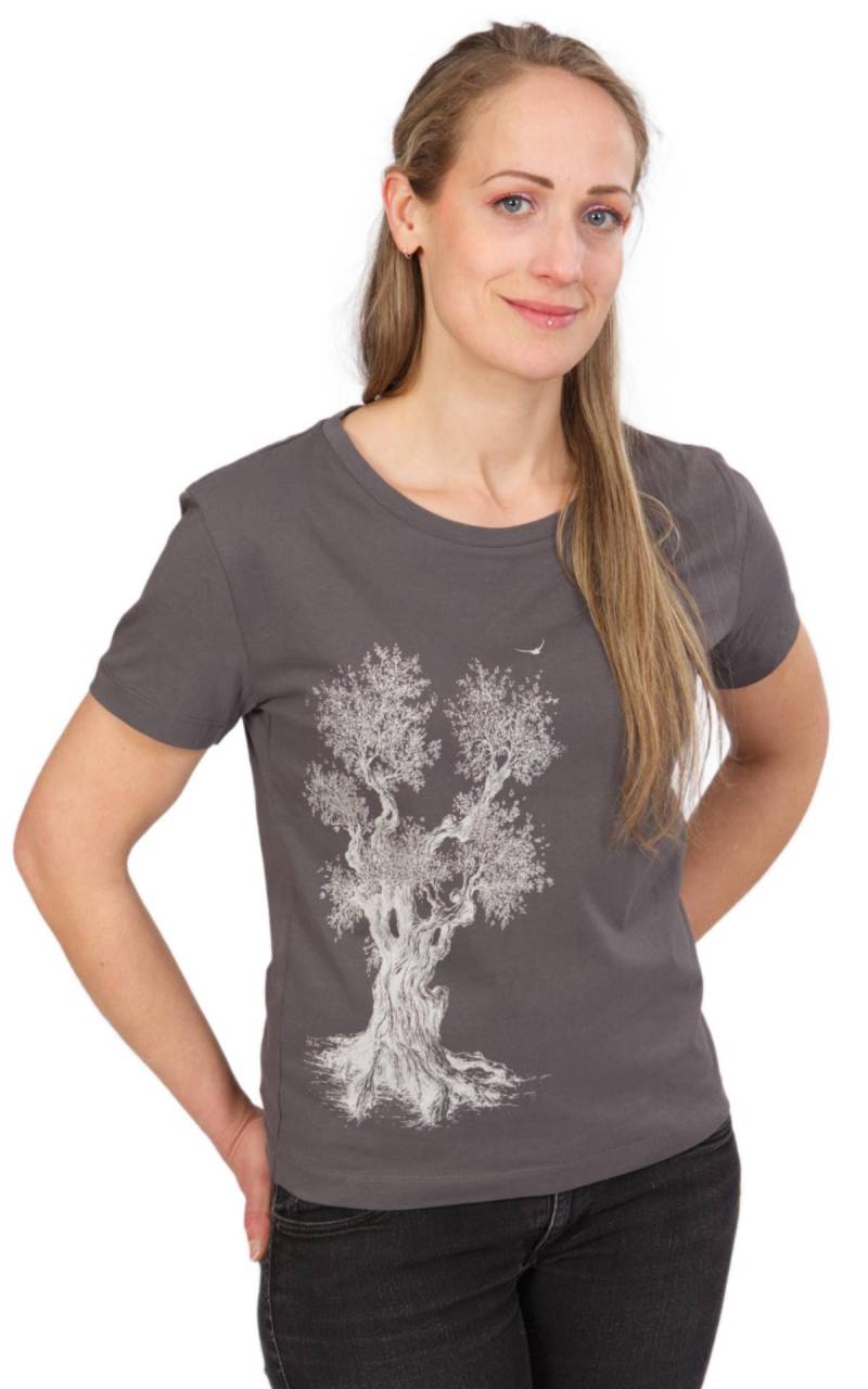 Eco-Friendly Organic Cotton T-Shirt, Olive Tree Design | Women's Loose Fit von LifeTreeDE