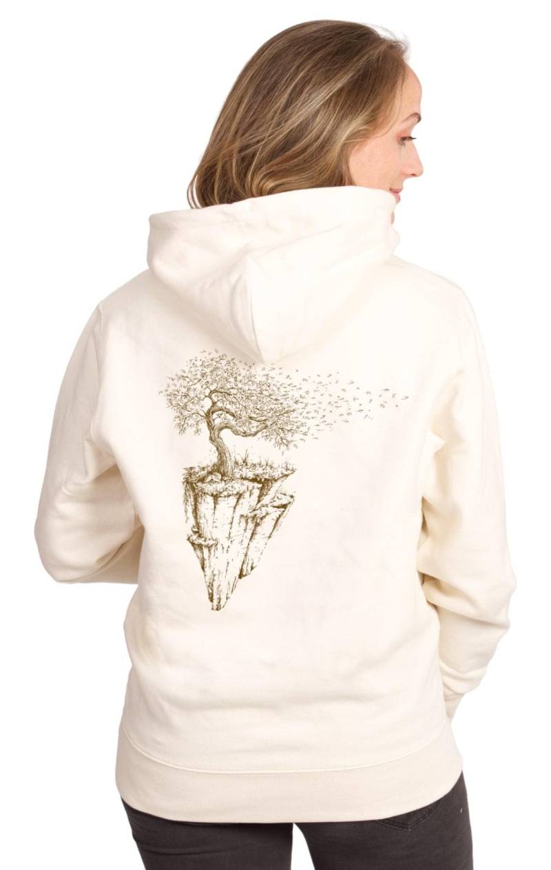Hoodie Pullover Herren Und Damen Aus Biobaumwolle Mit Maple Island Motiv Organic Cotton Unisex Hoodie Tree Natural von LifeTreeDE