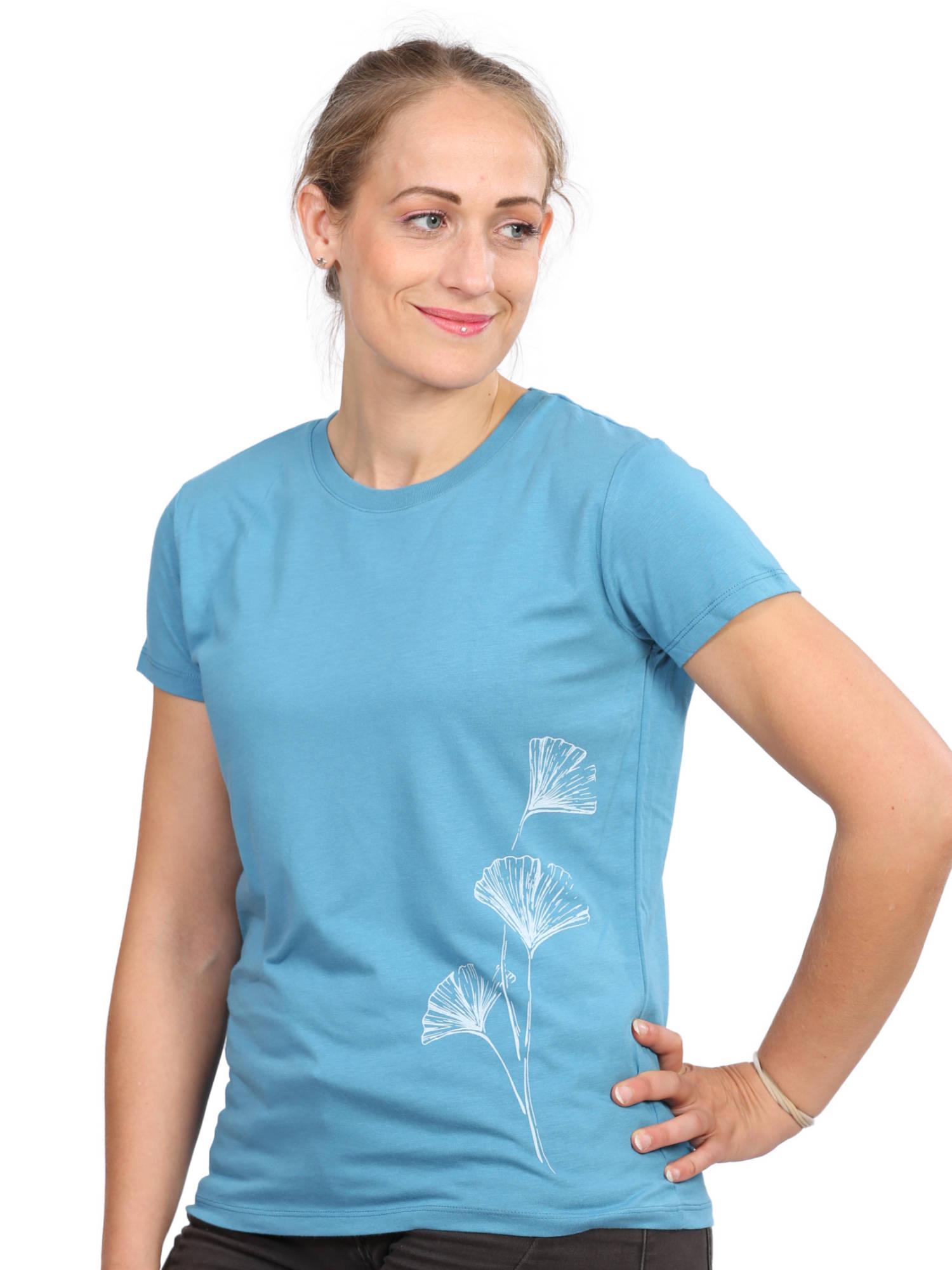 Organic Bamboo Women's T-Shirt, "Ginkgo" Design | Soft, Sustainable Fabric von LifeTreeDE