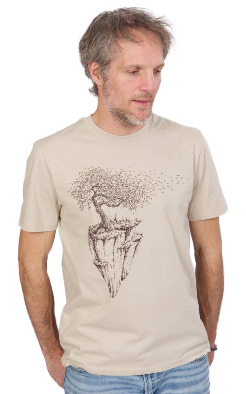 Organic Cotton Men's T-Shirt Desert Dust With "Maple Island" Print von LifeTreeDE