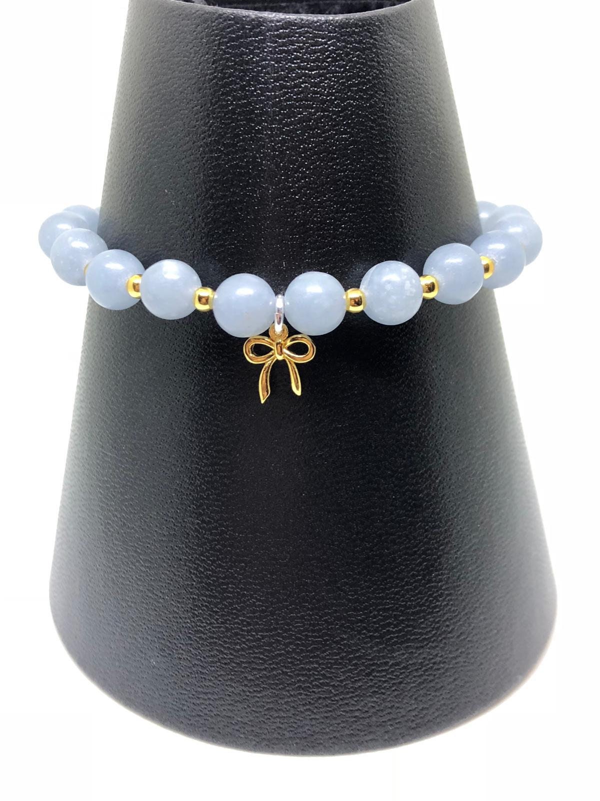 Vergoldete 925 Sterling Silber, Angelit Bettelarmband von LifeWithMoreSparkle