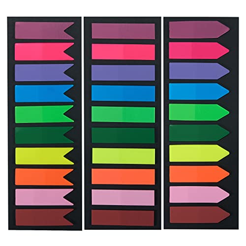 Lifeant 720 Stück, Klebezettel, Sticky Notes Plastik Index Tabs Bunt Notizzettel Fahnen Haftstreifen Page Marker für Seitenmarkierung, 3 Designs, 10 Farben von Lifeant