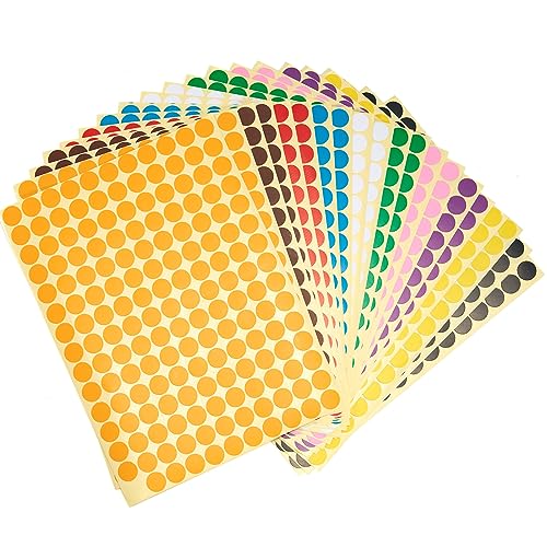 Selbstklebende Aufkleber, 20 Blatt, 10mm, Runde Aufkleber in 10 Farben, Wiederverwendbar und Wasserdicht, Klebepunkte für Bürobedarf, Kalender und Schule von Lifeant