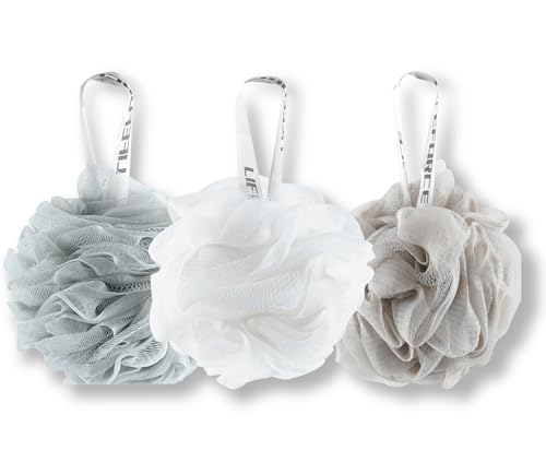 Lifeforce Sehr grosser Badeschwamm(3er Pack), 60g/Stück Duschschwamm, Massageschwamm für die Kann Abgestorbene Haut Entfernen, Geeignet für Frauen und Männer zum Peeling und zur Beruhigung der Haut von Lifeforce