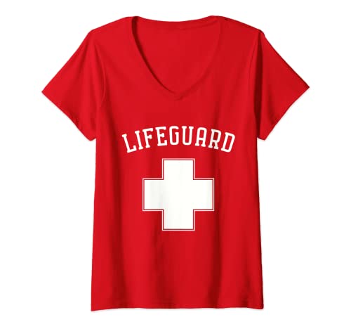 Damen Design des Rettungsschwimmers - Halloween-Kostüm T-Shirt mit V-Ausschnitt Damen Design des Rettungsschwimmers - Halloween-Kostüm T-Shirt mit V-Ausschnitt von Lifeguard-Bekleidungskollektion