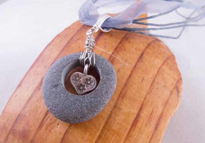 Schleifenband Kette Mit Thai Silber Herz Anhänger von LifeisBalance