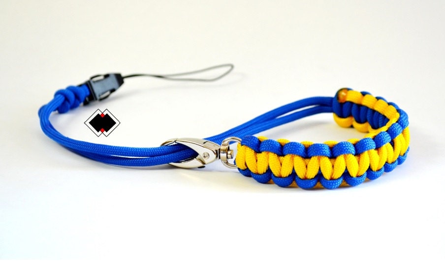Paracord Kamera-Handschlaufe - Gelb Und Blau Verstellbar Mit Drehverschluss Schnellverschluss Spezialanfertigung Made in Usa Paracord Kamera-Handschlaufe - Gelb Und Blau Verstellbar Mit Drehverschluss Schnellverschluss Spezialanfertigung Made in Usa von LifelineOutdoorGear