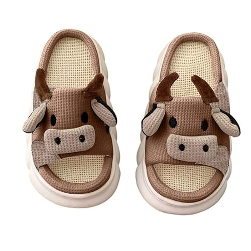 Kuh Hausschuhe Damen Herren Plüsch Winter Warme Flauschige Kuh Pantoffeln Kawaii Tier Rutschfeste Plüsch-Schlappen Weich & Bequem Indoor Dicke Sohle Kuh Slippers Schlappen für Herbst Winter(42-43 EU) von Lifemaison