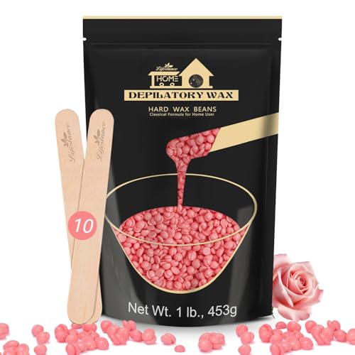 Lifestance 450g Waxing Perlen Formuliert für Anfänger, Wachsperlen mit 10 Holzspatel für Enthaarung, Rose Wachs Haarentfernung Perlen für für Feines Haar,Gesicht,Augenbraue,Arme,Finger und Zehe Lifestance 450g Waxing Perlen Formuliert für Anfänger, Wachsperlen mit 10 Holzspatel für Enthaarung, Rose Wachs Haarentfernung Perlen für für Feines Haar,Gesicht,Augenbraue,Arme,Finger und Zehe von Lifestance