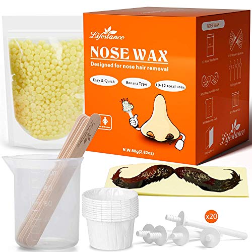 Lifestance Nasenhaar Wachs Set -Nasenwachs Kit für Männer -Schnell,Einfache,Schmerzfrei Nasen Wax Set -Nasenhaarentferner Sticks mit 80g Nasen Wachs (10-20 mal für die Verwendung) von Lifestance