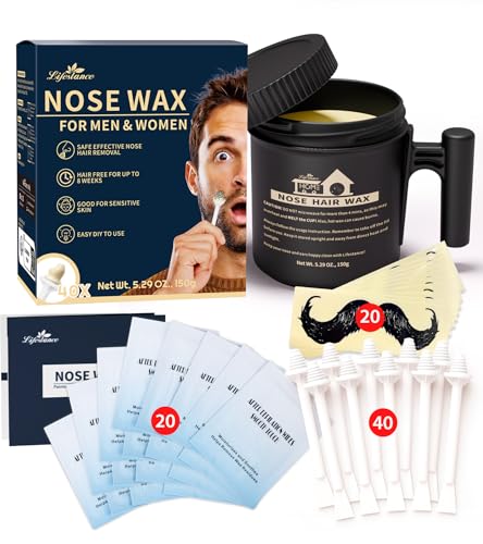 Lifestance Nasenwachs-Set für Männer | 150g Wachs | Nasenhaarwachs-Set mit großer Kapazität und 40 Applikatoren, 20–25 Anwendungen | Nasenwachs-Set für Frauen Lifestance Nasenwachs-Set für Männer | 150g Wachs | Nasenhaarwachs-Set mit großer Kapazität und 40 Applikatoren, 20–25 Anwendungen | Nasenwachs-Set für Frauen von Lifestance
