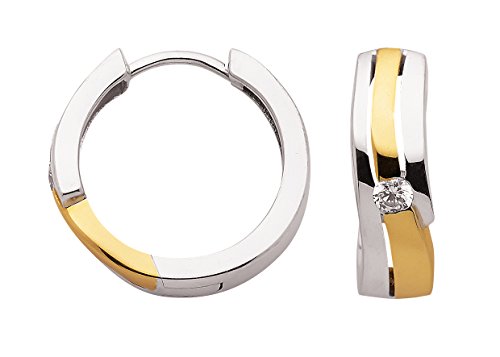 Creolen Bicolor mit Zirkonia aus 925 Sterling Silber Creolen Bicolor mit Zirkonia aus 925 Sterling Silber von Lifestyle Schmuck