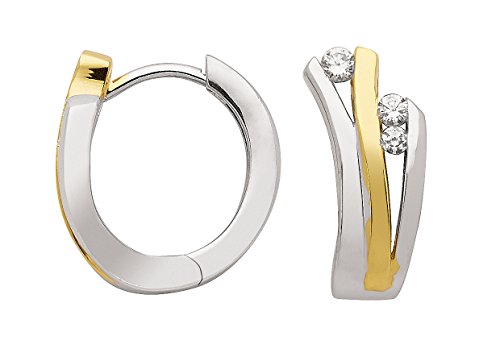 Creolen Bicolor mit Zirkonia aus 925 Sterling Silber Creolen Bicolor mit Zirkonia aus 925 Sterling Silber von Lifestyle Schmuck