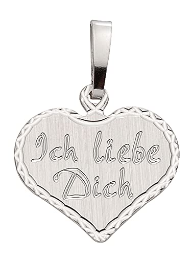 Herz Gravurplatte mit mit Gravur Ich Liebe Dich aus 925 echt Silber rhodiniert von Lifestyle Schmuck