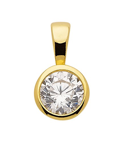 Lifestyle Schmuck Anhänger Kettenanhänger mit Zirkonia aus 925 Sterling Silber vergoldet, Durchmesser: 6 mm, Gewicht: 0,8 g Lifestyle Schmuck Anhänger Kettenanhänger mit Zirkonia aus 925 Sterling Silber vergoldet, Durchmesser: 6 mm, Gewicht: 0,8 g von Lifestyle Schmuck