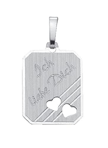 Lifestyle Schmuck Eckige Gravurplatte mit Gravur Ich Liebe Dich und Herzen aus 925 echt Silber rhodiniert Lifestyle Schmuck Eckige Gravurplatte mit Gravur Ich Liebe Dich und Herzen aus 925 echt Silber rhodiniert von Lifestyle Schmuck