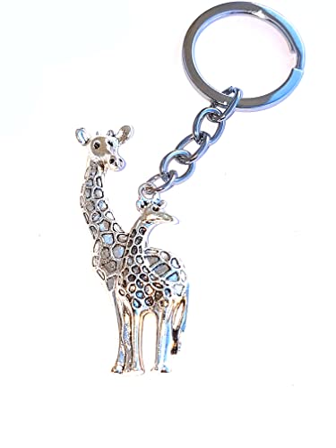 Lifestyle Schmuck Giraffe mit Baby Giraffe Schlüsselanhänger aus Alpacca von Lifestyle Schmuck