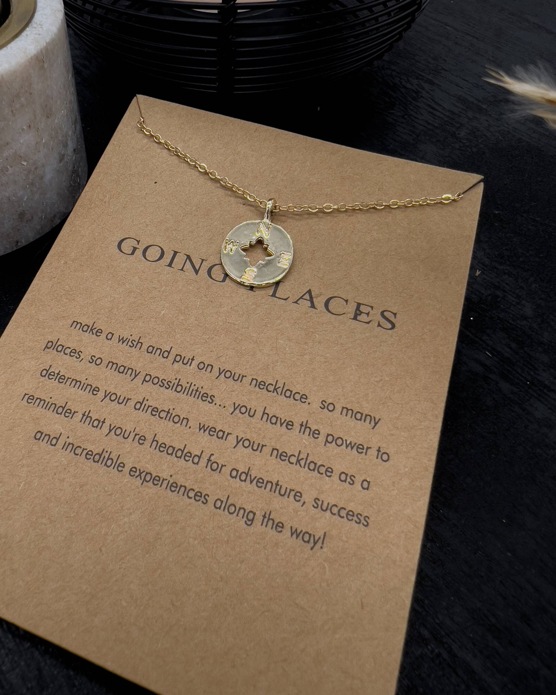 Kompass Kette, Goldene Kette Mit Als Anhänger, Goldener Kompass, Spirit Lotus Kompass Kette, Goldene Kette Mit Als Anhänger, Goldener Kompass, Spirit Lotus von LifestyleAccessoires