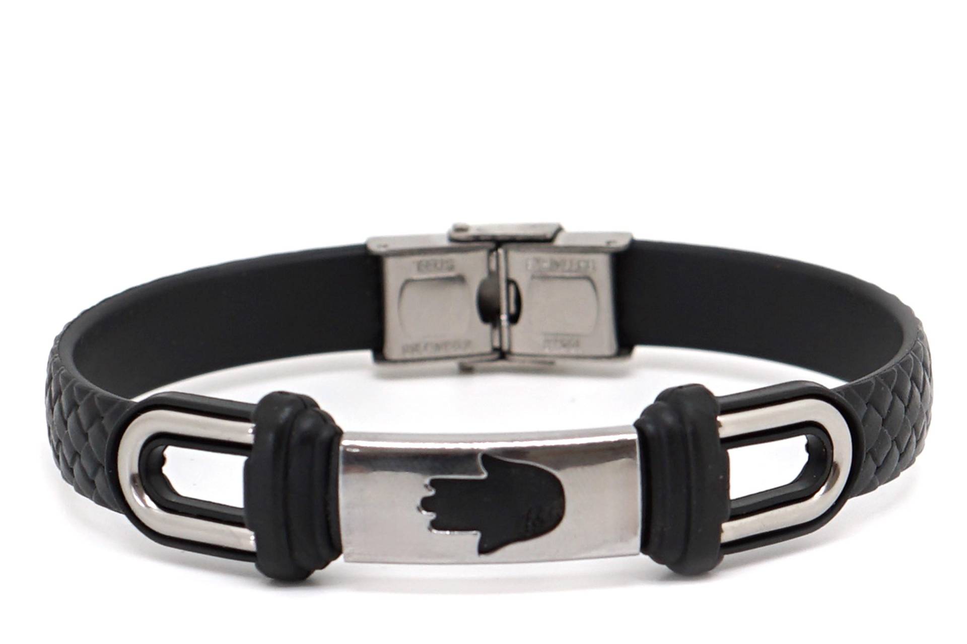 Armband Mit Hamsa Hand Motiv - Silikonarmband Edelstahl Elementen Armband Mit Hamsa Hand Motiv - Silikonarmband Edelstahl Elementen von LifestyleByDK