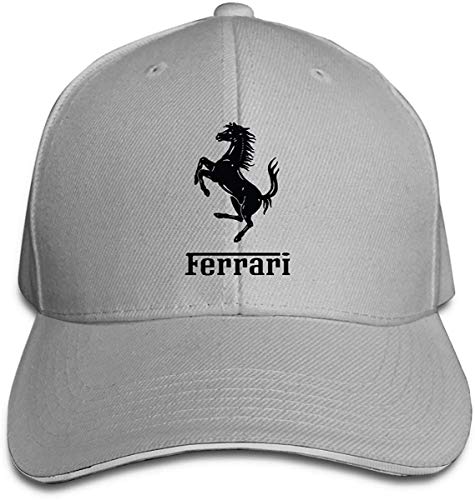 Lifewfrc2018 Personalized Ferrari Logo Funny 100% Cotton Peak Cap for Mans Gray von Lifewfrc2018