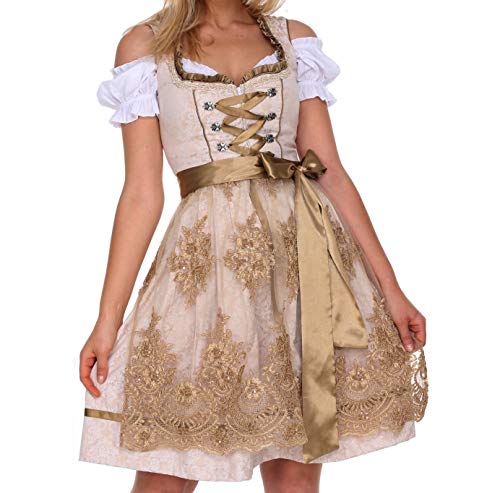 Lifos 0220 Dirndl Germandress 3Tlg. Oktoberfest Gr.34 bis 52 !ORIGINAL (0600Khaki, 40) von Lifos