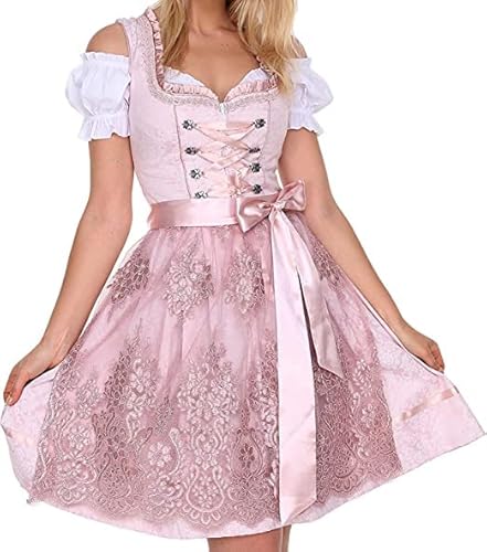 Lifos 0220 Dirndl Germandress 3Tlg. Oktoberfest Gr.34 bis 52 !ORIGINAL (0600ROSA, numeric_46) von Lifos