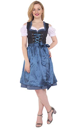 Lifos 0220 Dirndl Germandress 3Tlg. Oktoberfest Gr.34 bis 52 !ORIGINAL (1302BLAU, 36) von Lifos