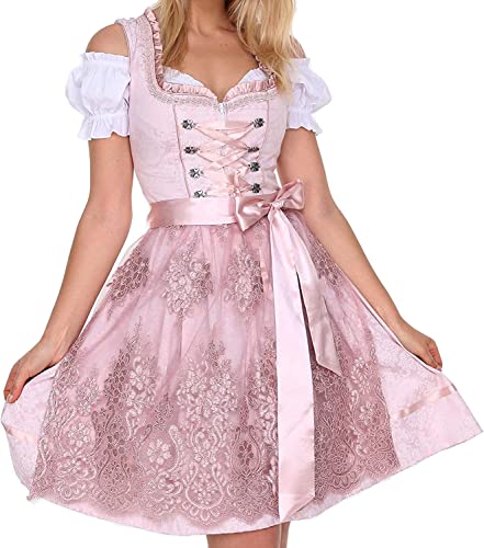 Lifos 0220 Dirndl Midi Germandress 3Tlg. Oktoberfest Gr.34 bis 52 !ORIGINAL (0600ROSA, Numeric_48) von Lifos