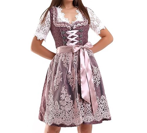 Lifos 0300 Dirndl Germandress 2Tlg. Oktoberfest Gr.34 bis 52 (34, Weinrote-Rosa) von Lifos