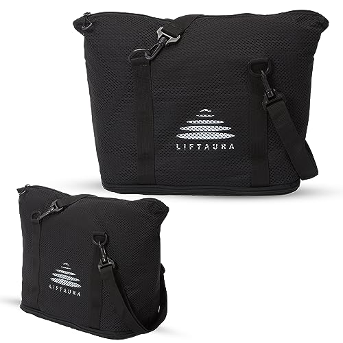 LiftAura Air-Mesh Tragetasche für Damen, leicht, waschbar und vielseitig einsetzbar für Fitnessstudio, Reisen und Wochenendtasche, Onyx Black, Einheitsgröße von LiftAura