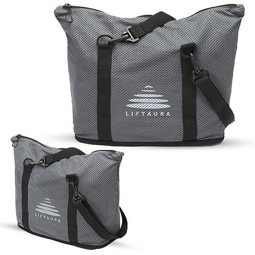 LiftAura Air-Mesh Tragetasche für Damen, leicht, waschbar und vielseitig einsetzbar für Fitnessstudio, Reisen und Wochenendtasche, Urban Slate, Einheitsgröße von LiftAura