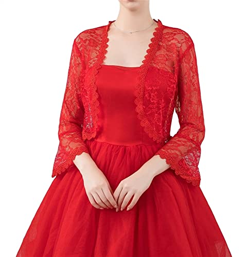 Lifup Damen Elegant Braut Schal Stola Schal Leichter Weicher Umschlagtuch Hochzeit Braut Schal Schulter Bedeckung Rot von Lifup