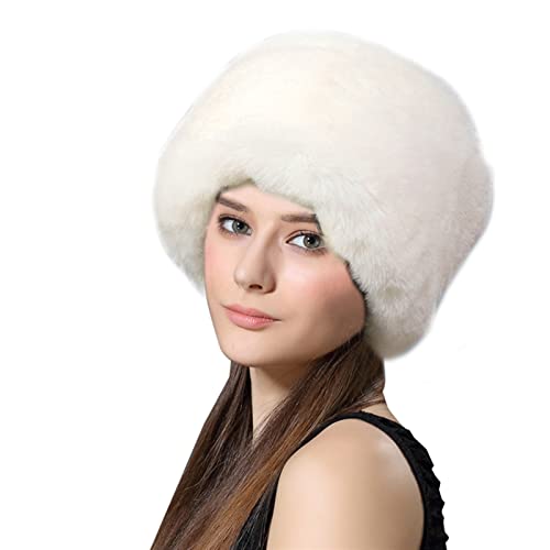 Lifup Damen Fellimitat Hut Cossack Russische Mütze Kosakenmütze für Reisen, Skifahren, Wandern Beige von Lifup